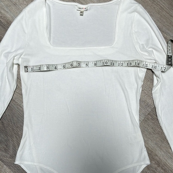 White long sleeve ribbed bodysuit - Picture 3 of 8